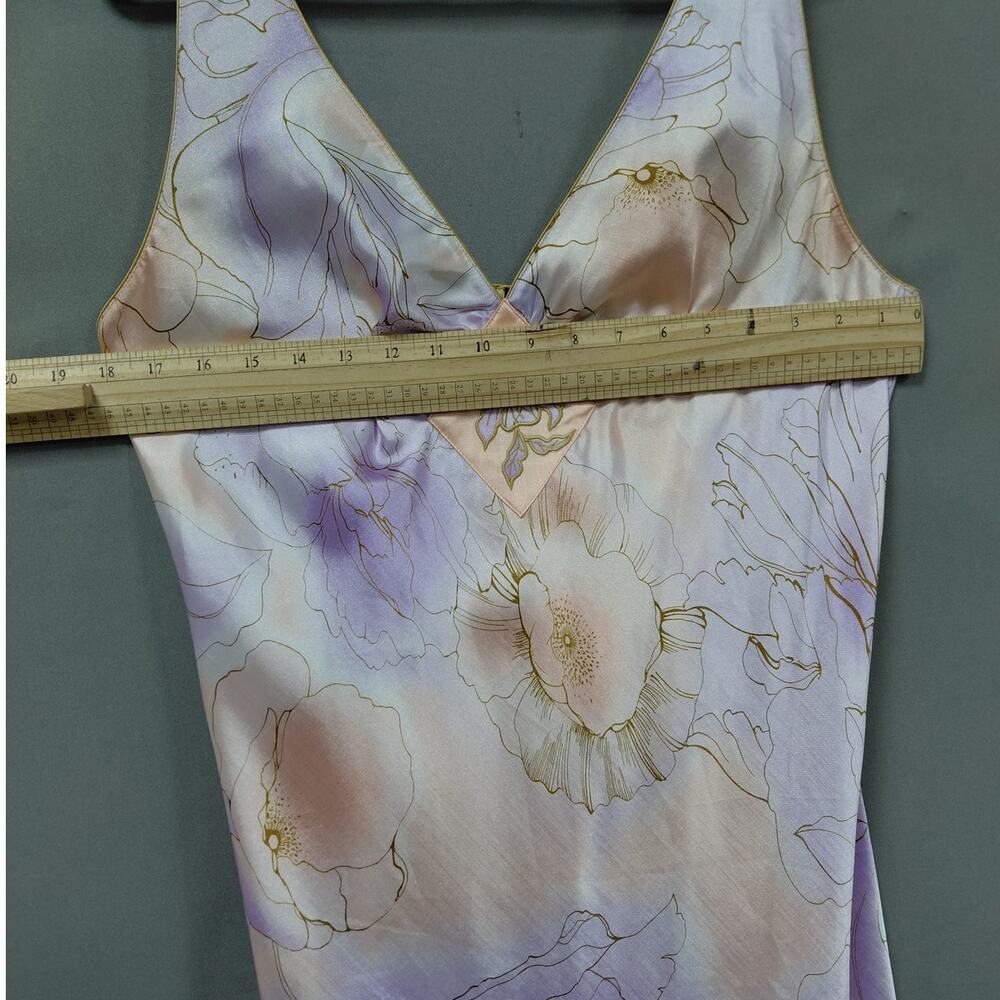 Jones New York Purple Floral Watercolor Satin Slip Dress Women Size XL - Picture 5 of 10